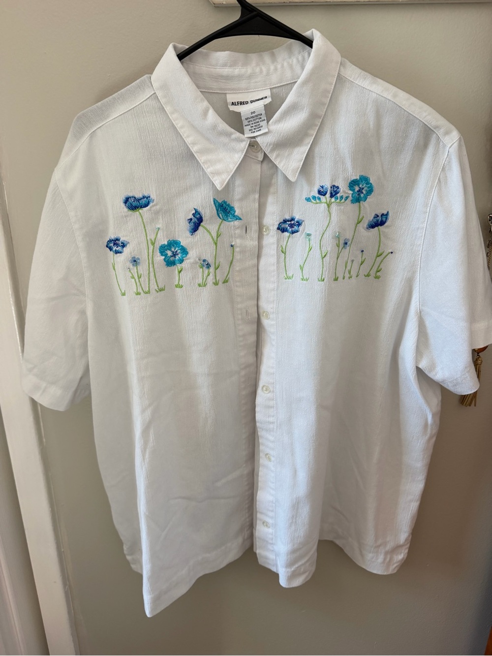 Vintage Alfred Dunner White Short Sleeve Polo Shirt